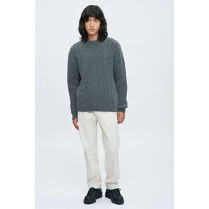 ✨KOTN Men's Fisherman Fine Lambswool Grey Sz Large Sweater✨